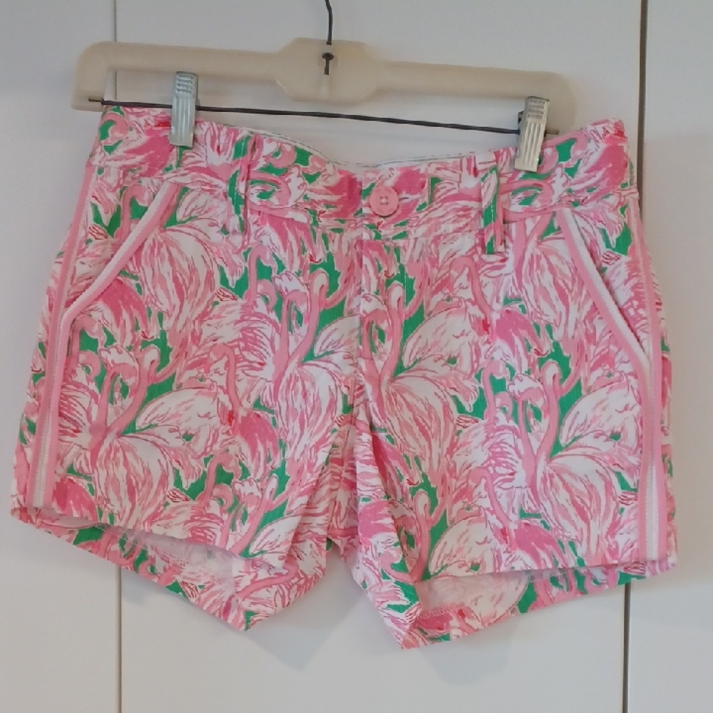 Lilly Pulitzer High Waist Pink and Green Resort Shorts